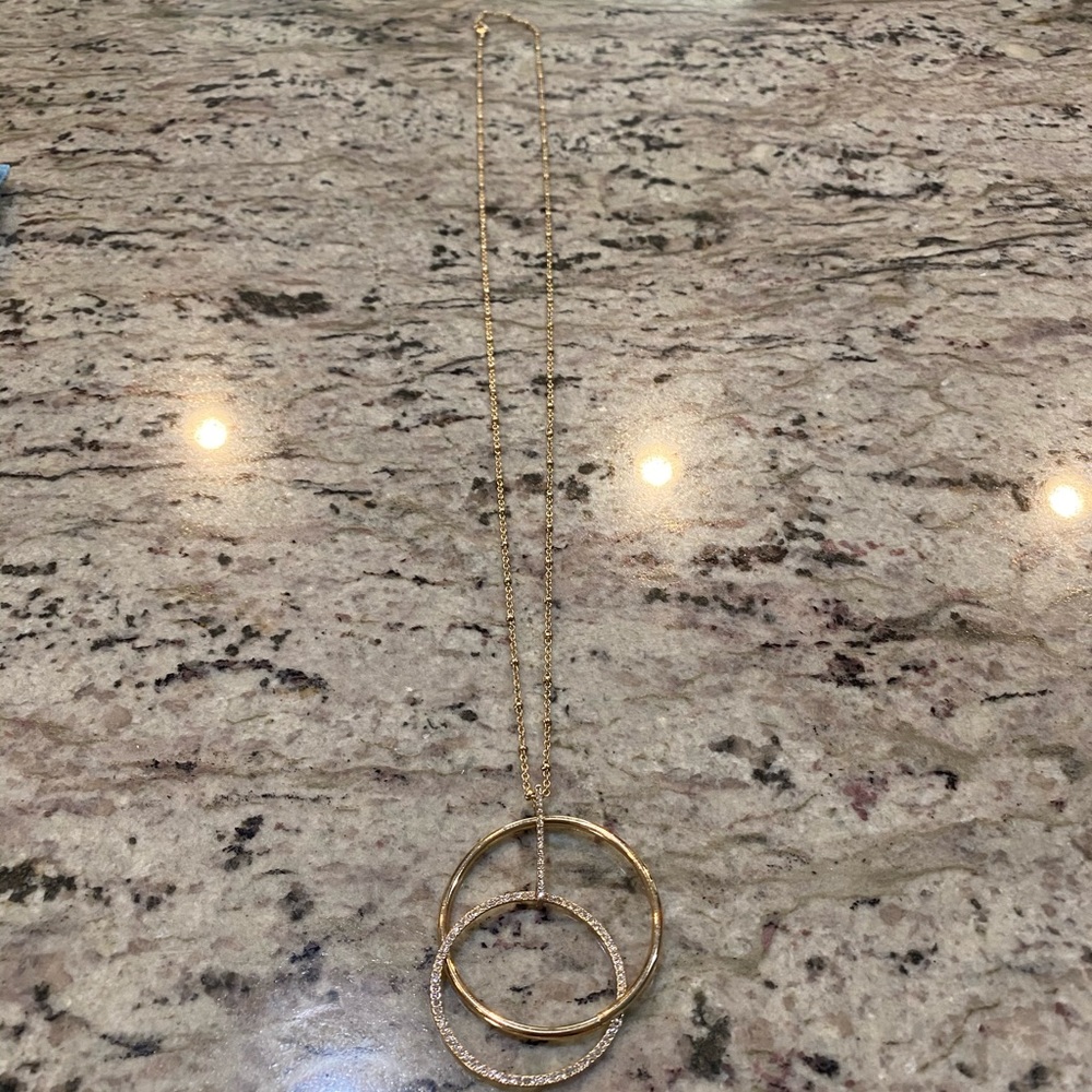 Long gold hoops necklace